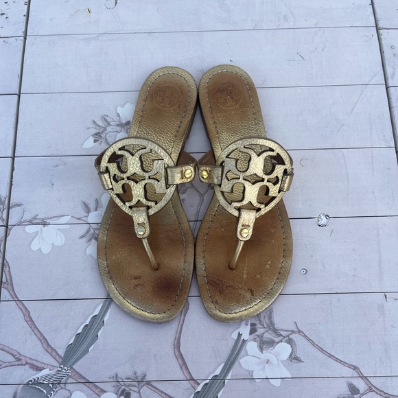Tory Burch Gold Sandals - Picture 1 of 7